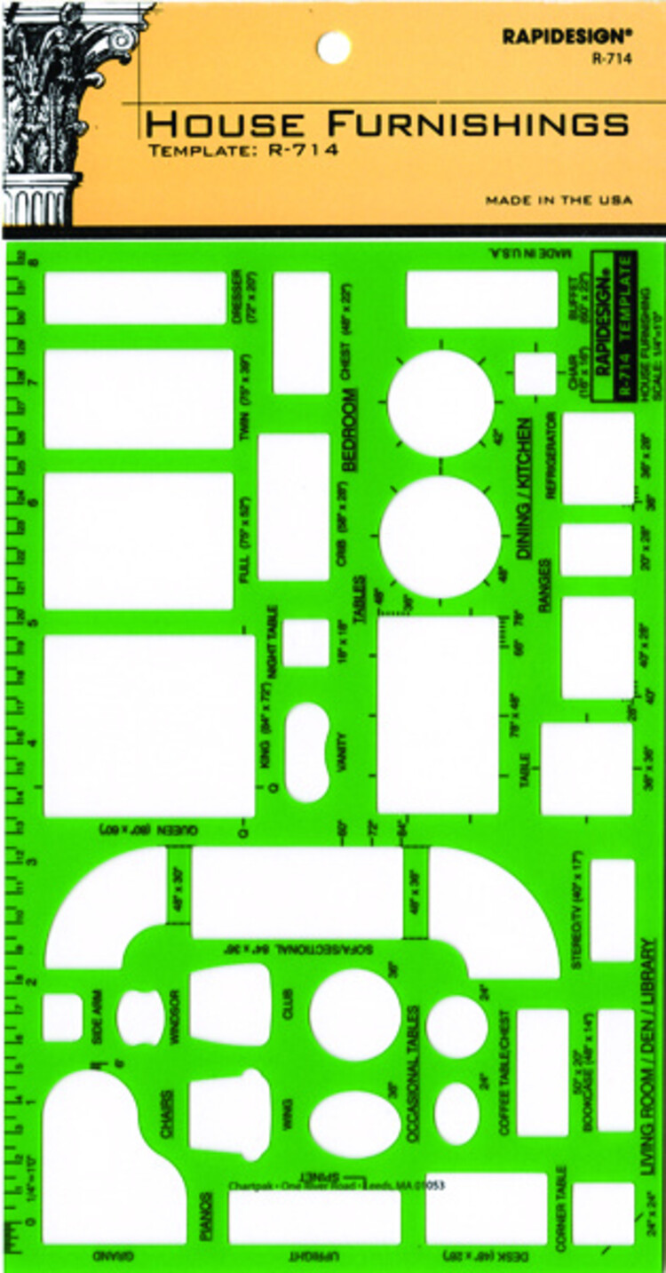 CHARTPAK, INC. Rapidesign Furniture & Appliance Layout Template – Space‑Planning Drafting Tool