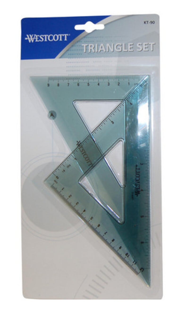 C-THRU RULER Calibrated Triangle Set – 30/60 & 45/90 with Inking Edge and Dual Scale