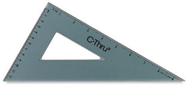 C-THRU RULER Calibrated Triangle Set – 30/60 & 45/90 with Inking Edge and Dual Scale