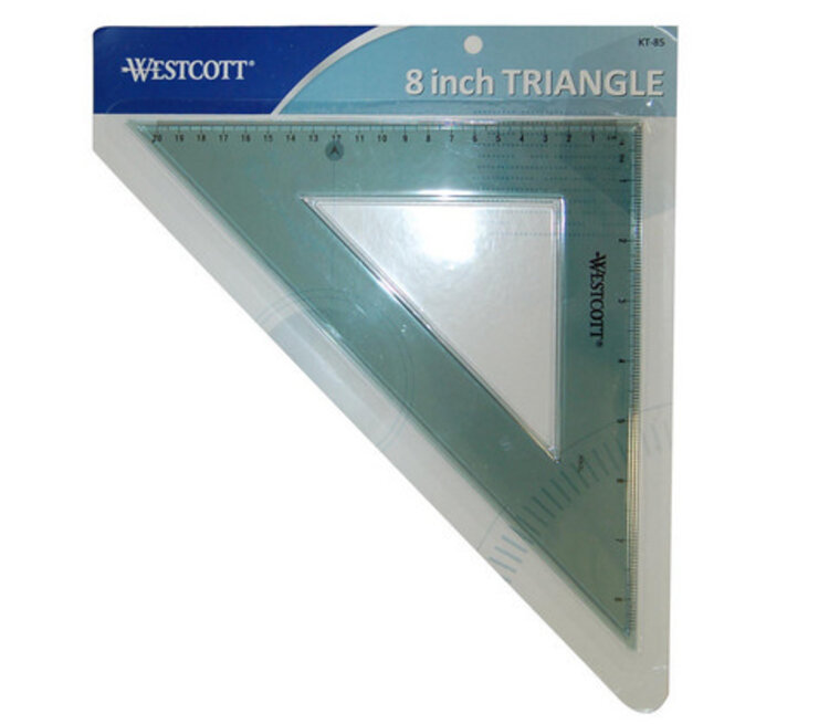 C-THRU RULER Calibrated Triangle Set – 30/60 & 45/90 with Inking Edge and Dual Scale