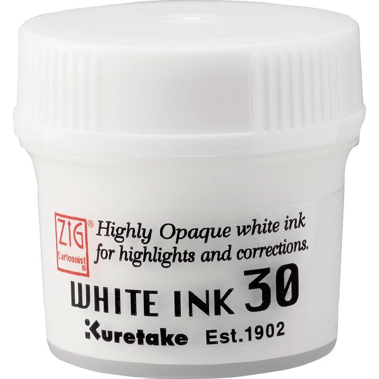 KURETAKE ZIG Kuretake Zig White Comic Ink – 30ML Opaque Highlight Ink
