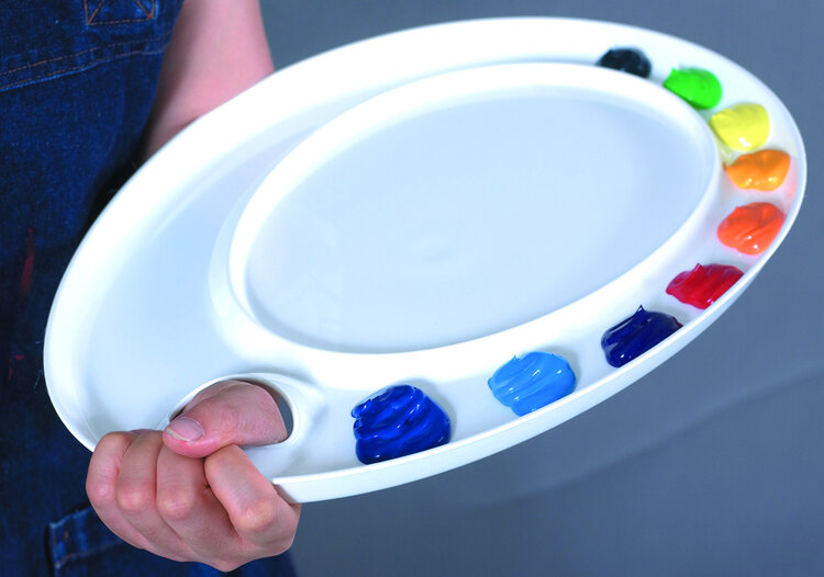 CHARTPAK, INC. Martin Universal Mijello XL Ellipse Palette – Extra-Large Acrylic Mixing Palette