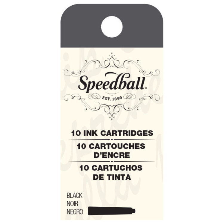 SPEEDBALL ART PRODUCTS Speedball Calligraphy Fountain Pen Ink Cartridges – Black, 10 Pack