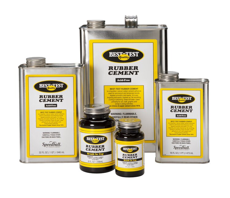 SPEEDBALL ART PRODUCTS Best-Test® Rubber Cement – Acid-Free Adhesive (4 oz to 1 Gallon)