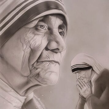 ARTIST CORNER MOTHER TERESA 16 X 20 ORIG