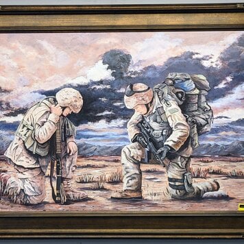 ARTIST CORNER Lrg soldier’s prayer canvas 24x32
