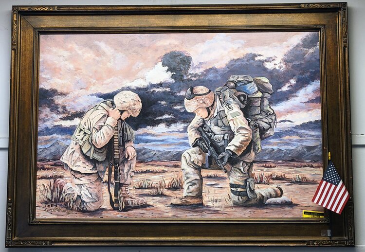 ARTIST CORNER Lrg soldier’s prayer canvas 24x32