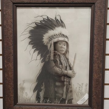 ARTIST CORNER FRAMED LITTLE CHEIF ORIG 16X20