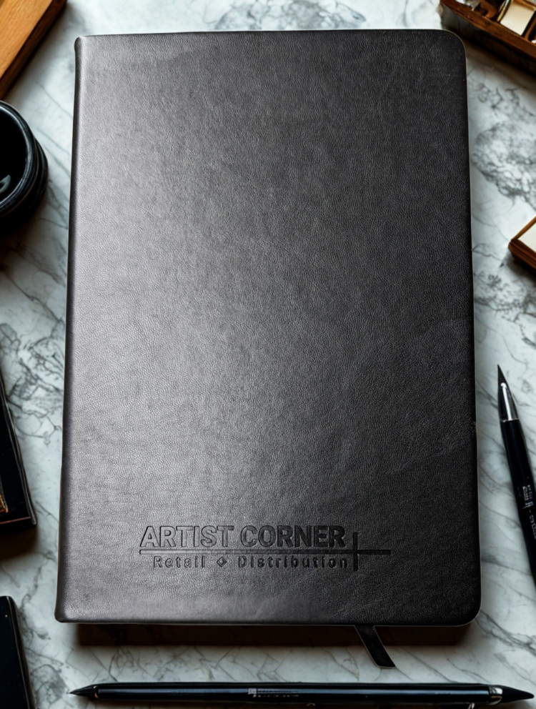 ARTIST CORNER Artist Corner Vegan Leather Sketchbook – 5.5" x 8", 110lb Paper