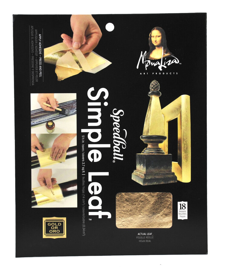SPEEDBALL ART PRODUCTS Mona Lisa Simple Leaf – Easy Transfer Gold, Silver & Copper Leaf Sheets
