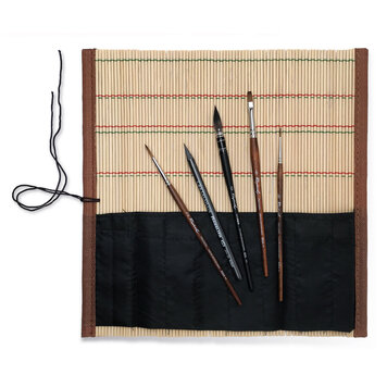 Raphael Bamboo Roll-Up Travel Brush Set – 5 Piece
