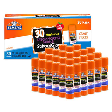 ELMERS CORPORATION Elmer's Disappearing Purple School Glue Sticks – 0.77oz, 30-Pack
