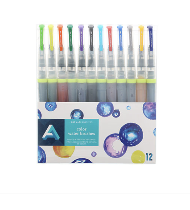ART ALTERNATIVES Colored Water Brush 12 Color Set