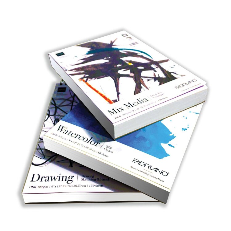 FABRIANO Fabriano Fat Pad Collection – Watercolor, Drawing & Mixed Media Pads