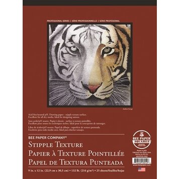BEE PAPER Bee Stipple Texture Paper Pad, Tapebound, 9x12, 25 Sheets