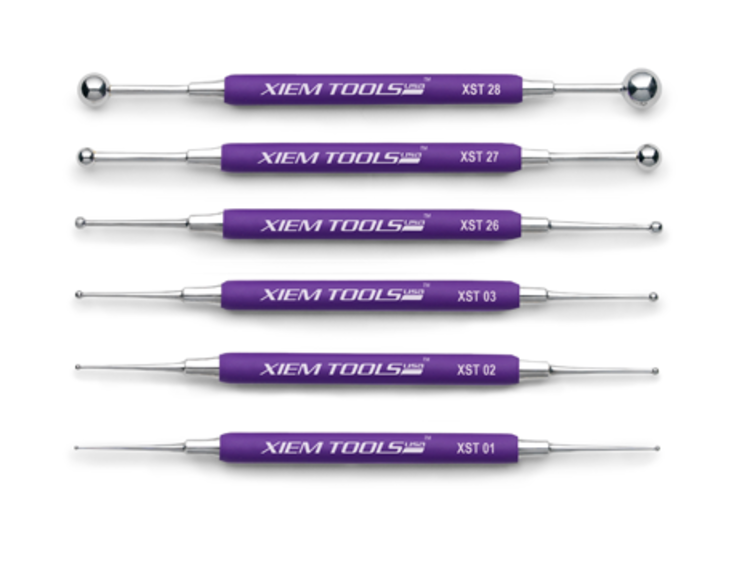 XIEM Double-Ended Stylus Tools – Stainless Steel Ball Embossing Tools