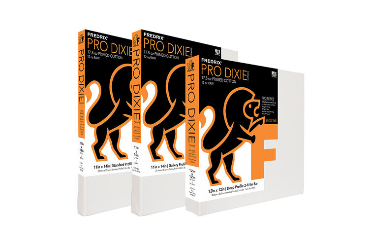 TARA/FREDRIX FREDRIX PRO SERIES DIXIE Canvas – 17.5oz Acrylic Primed Cotton, 1-3/8" Gallery Profile