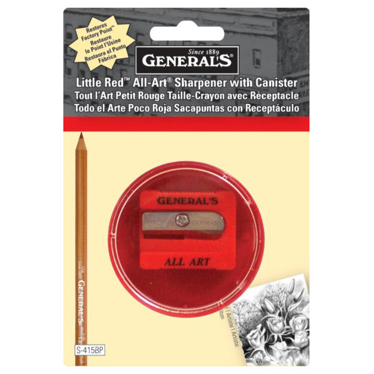 GENERAL PENCIL CO., INC. General Pencil Little Red All Art Sharpener – Mess-Free Canister, Made in USA