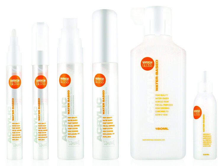 MONTANA CANS Montana Acrylic Gloss Varnish Markers & Refills