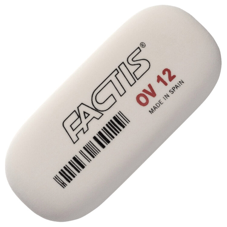 GENERAL PENCIL CO., INC. Factis Soft Oval Erasers – Latex-Free, Gentle for Charcoal, Graphite & Pastel