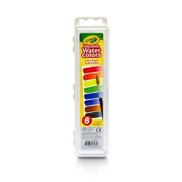 CRAYOLA Education Watercolors – 8 Color Set with Brush