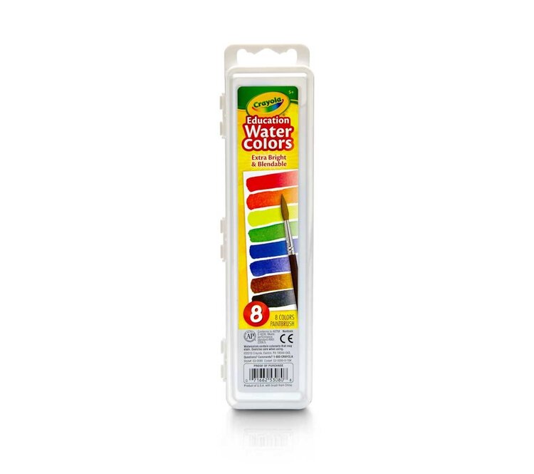 CRAYOLA Crayola Education Watercolors – 8 Color Set with Brush