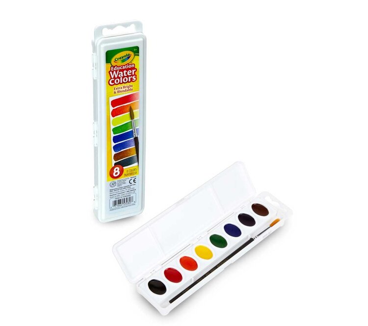 CRAYOLA Crayola Education Watercolors – 8 Color Set with Brush