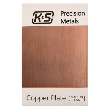 K & S METALS Copper Etching Plate – 12" x 18" x 0.050", Pure Copper Sheet for Metalworking & Crafts