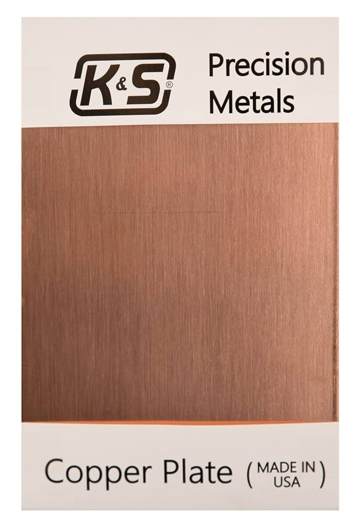 K & S METALS K&S Metals Copper Etching Plate – 12" x 18" x 0.050", Pure Copper Sheet for Metalworking & Crafts