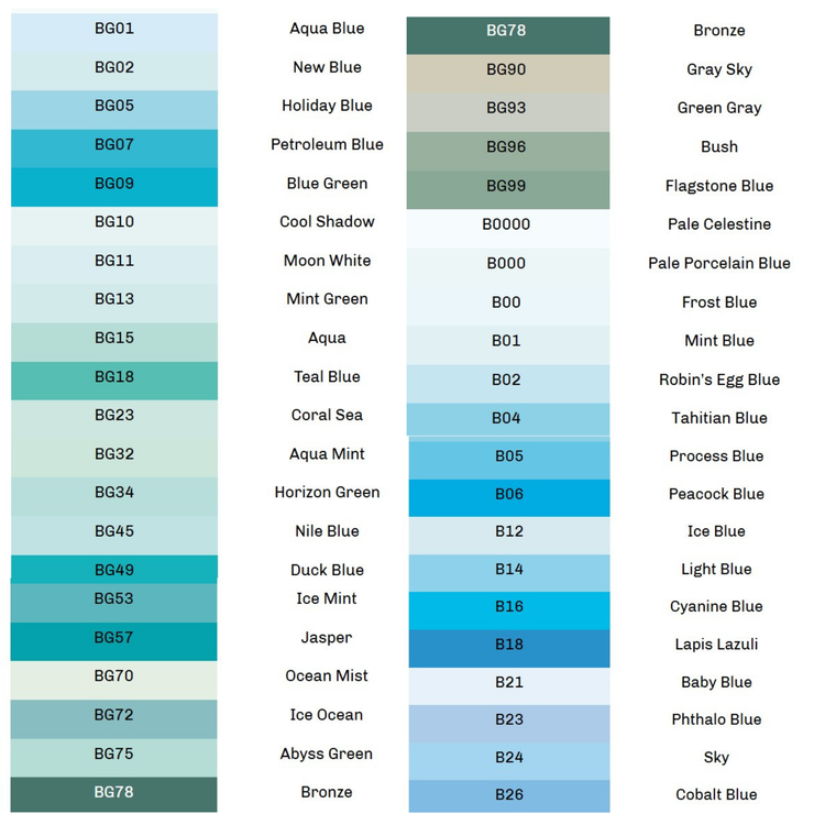 TOO CORPORATION COPIC SKETCH MARKER BLUE FAMILY