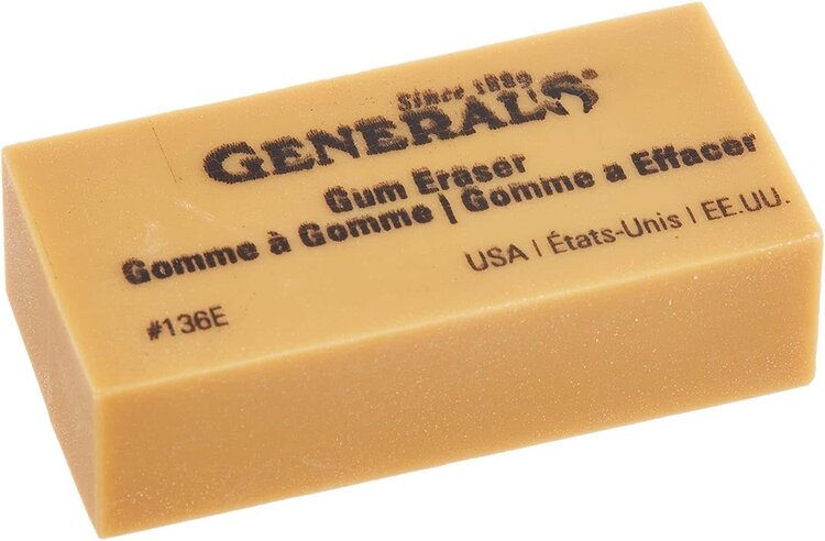 GENERAL PENCIL CO., INC. General’s Art Gum Eraser – Soft Eraser for Graphite & Charcoal