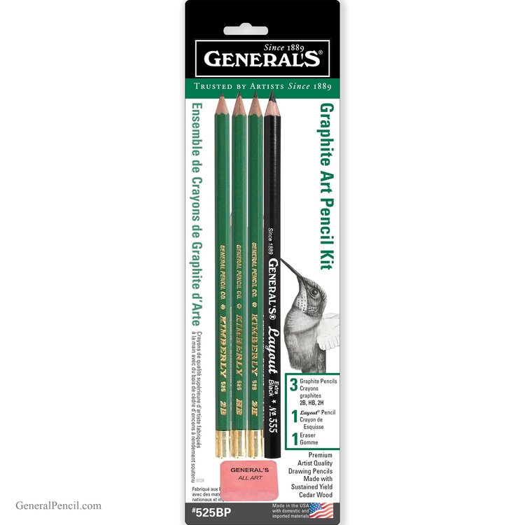 GENERAL PENCIL CO., INC. Kimberly Drawing Pencils – Full Range of Graphite Grades