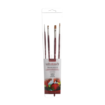 Velvetouch Professional 4 Piece Long Handle Brush Set