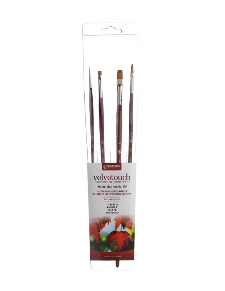 Velvetouch Professional 4 Piece Long Handle Brush Set