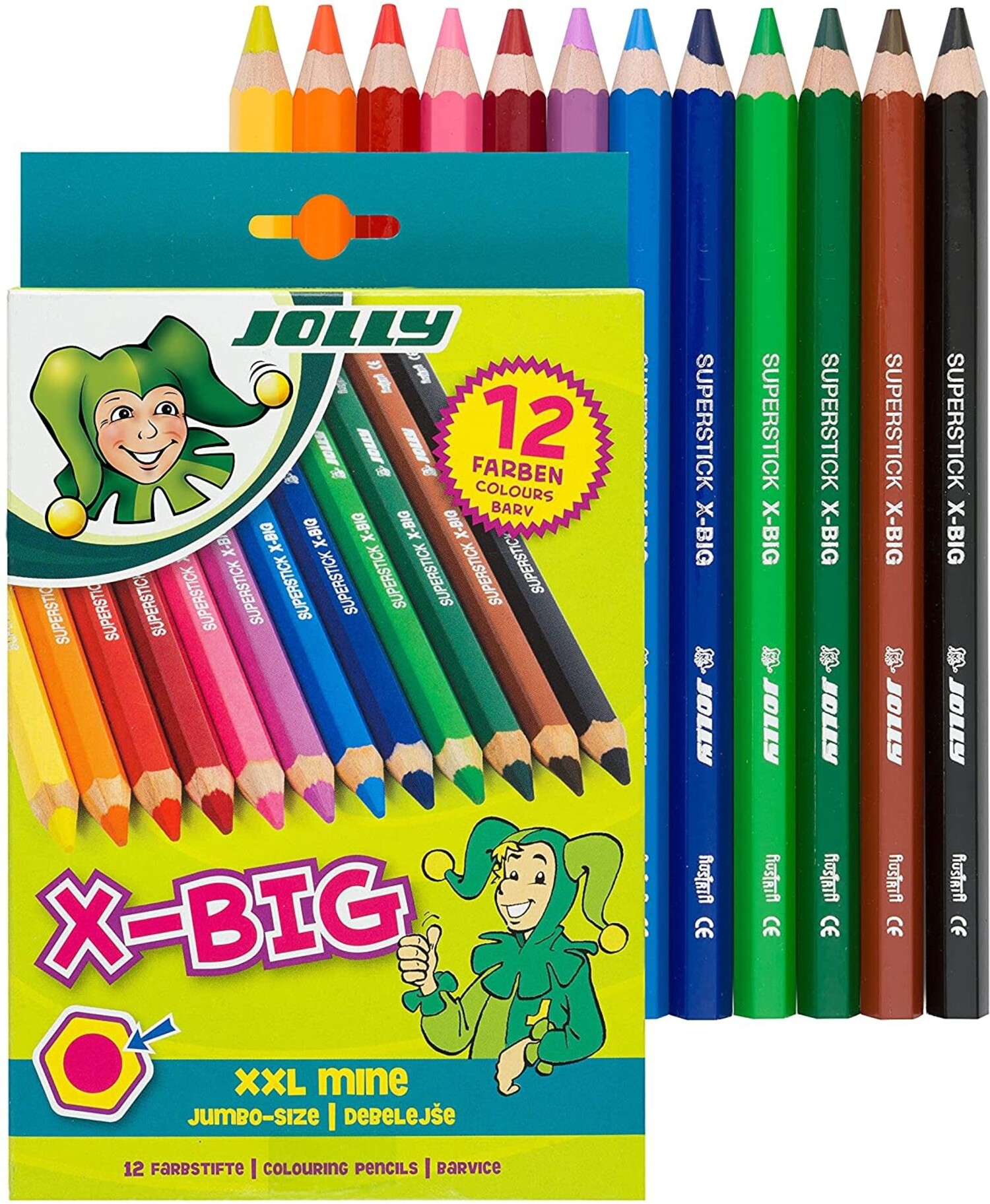 Jolly Supersticks Set De 6 Lápices De Colores Metálicos - Efectos Brillantes, Mina Resistente A Roturas, Diseño Ergonómico Hexagonal