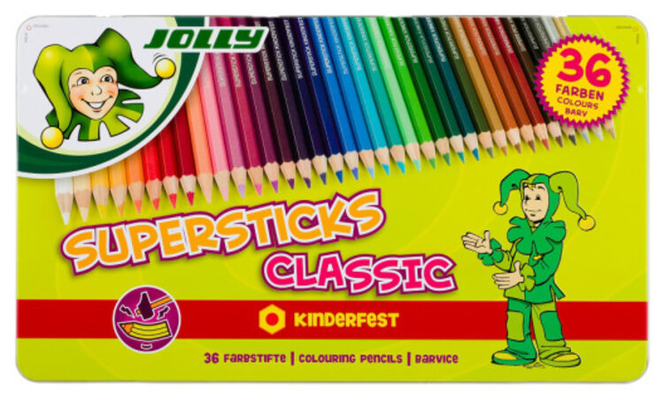 TRUSSART JOLLY Supersticks Colored Pencils – Premium European Sets with Tin & Class Packs