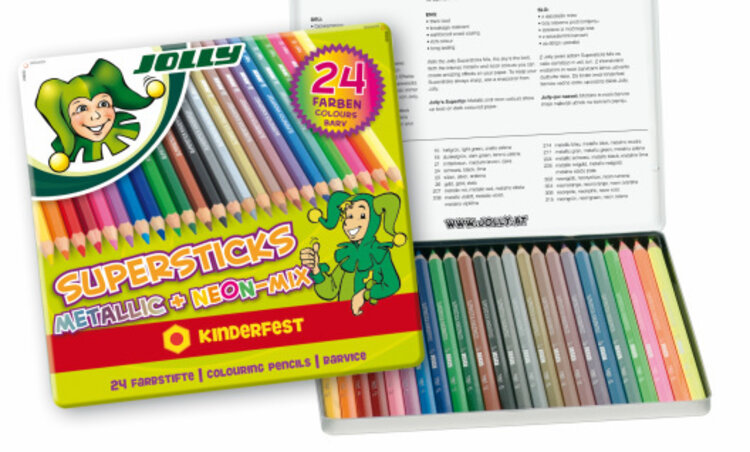 TRUSSART JOLLY Supersticks Colored Pencils – Premium European Sets with Tin & Class Packs