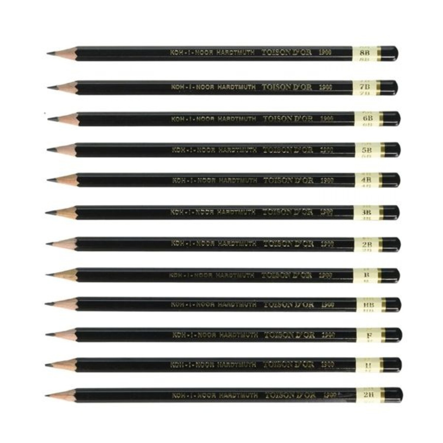 Koh-I-Noor Toison D'or Drawing Pencils | Full Graphite Range 10H–8B -  Artist Corner, image size:1500x1500