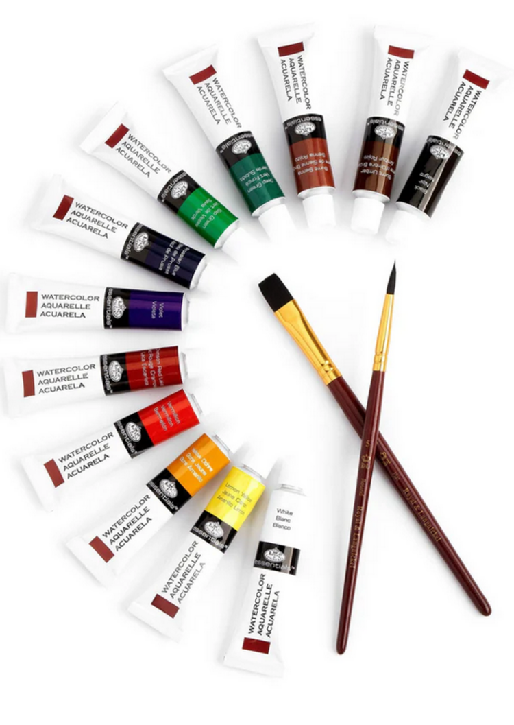ROYAL BRUSH MANUFACTURING INC Royal & Langnickel Essentials Watercolor Paint Set – 12ml Tubes, Set of 12