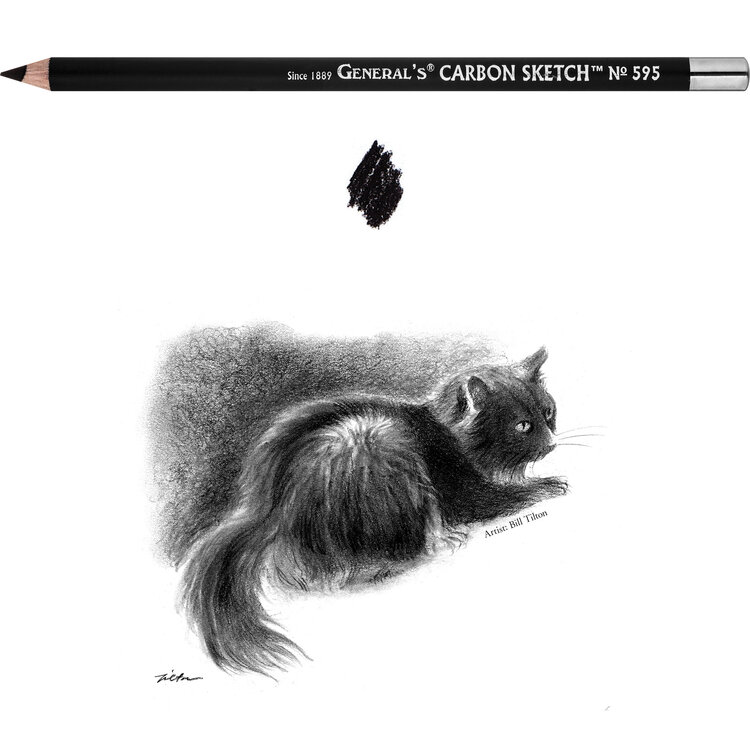 GENERAL PENCIL CO., INC. General Pencil Carbon Sketch Pencil – Rich Black, Graphite-Charcoal Hybrid