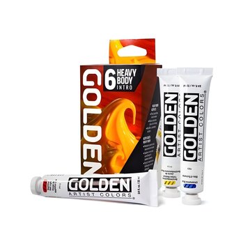 GOLDEN ARTISTS COLORS CO GOLDEN HEAVY BODY ACRYLIC INTRO 6PC 22ML SET