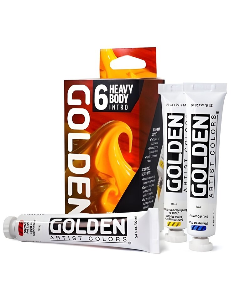 GOLDEN ARTISTS COLORS CO GOLDEN HEAVY BODY ACRYLIC INTRO 6PC 22ML SET