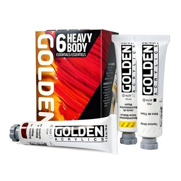 GOLDEN ARTISTS COLORS CO Golden Heavy Body Acrylic Essentials 6 Pack 2oz Set