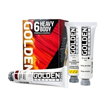 GOLDEN ARTISTS COLORS CO Golden Heavy Body Acrylic Essentials 6 Pack 2oz Set