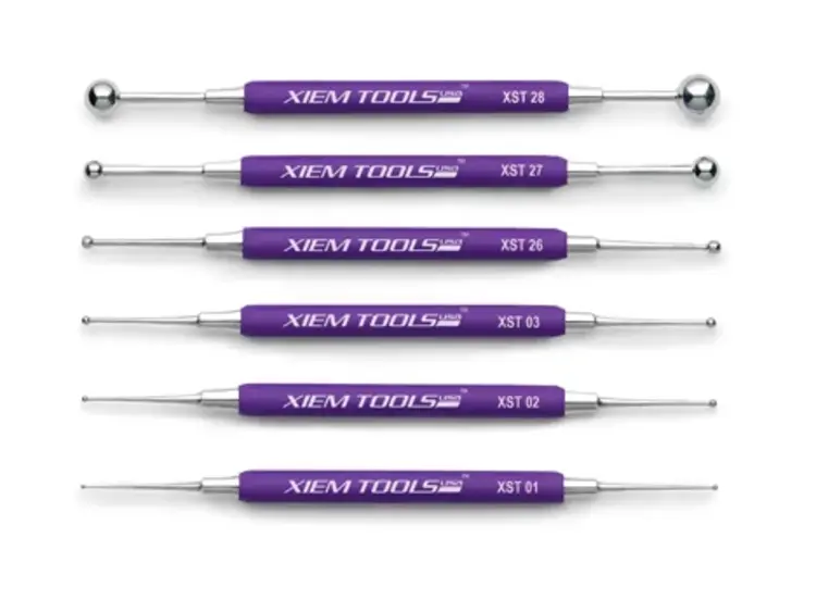 XIEM Double-Ended Stylus Tools – Stainless Steel Ball Embossing Tools