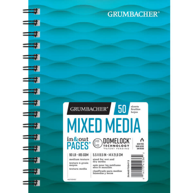 GRUMBACHER Grumbacher Mixed Media Pad – 98 lb White Paper, Wire-Bound