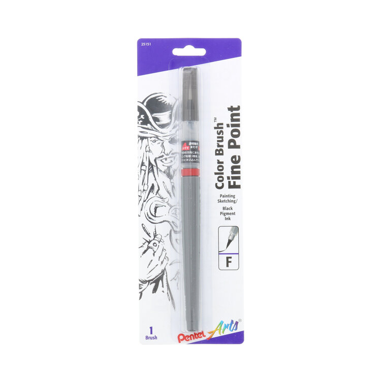 PENTEL Pentel Color Brush Water-Based Ink Pen – Black