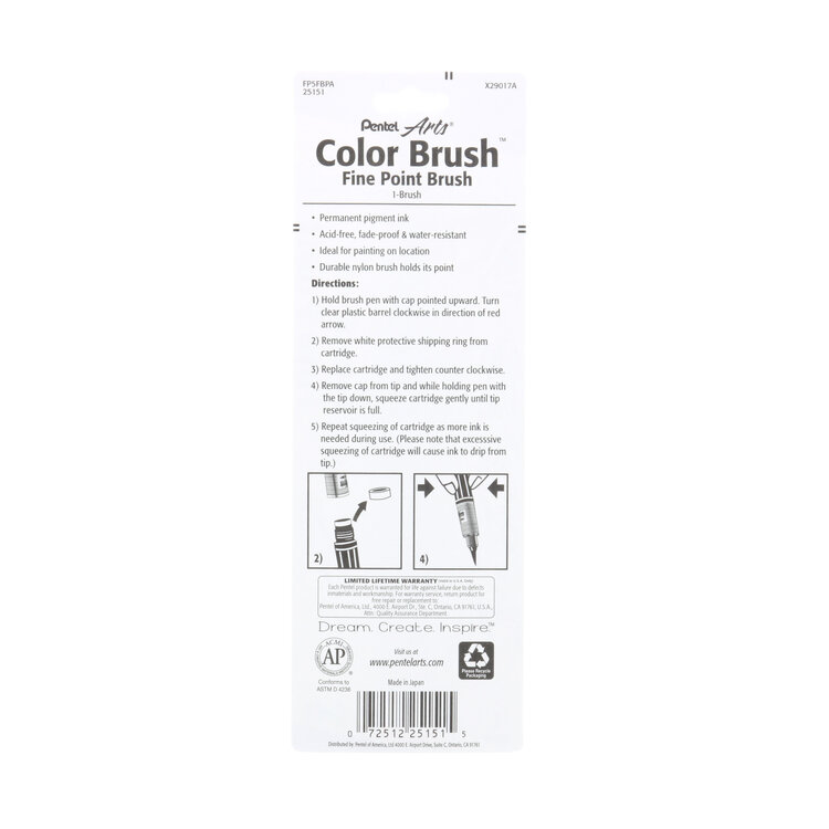 PENTEL Pentel Color Brush Water-Based Ink Pen – Black