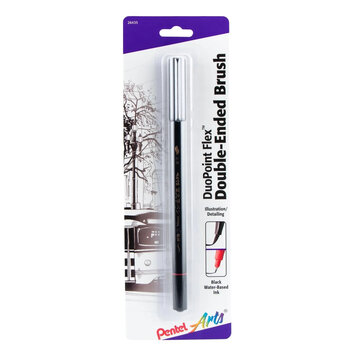 PENTEL DuoPoint Flex Double-Ended Brush Pen – Black