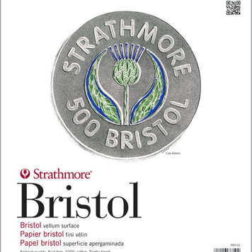 PACON/STRATHMORE Strathmore 500 Series Bristol Vellum Pad 11" x 14" – 2-Ply, 15 Sheets
